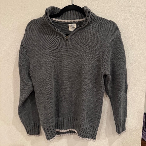 Old Navy Gray Half-Zip Mock Neck Sweater - Picture 1 of 3